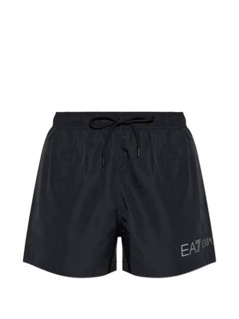 Ea7 Emporio Armani logo-print drawstring swim shorts