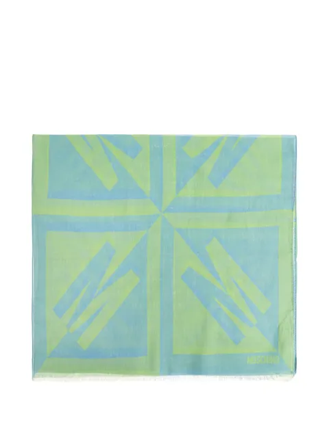 Moschino logo-print frayed scarf