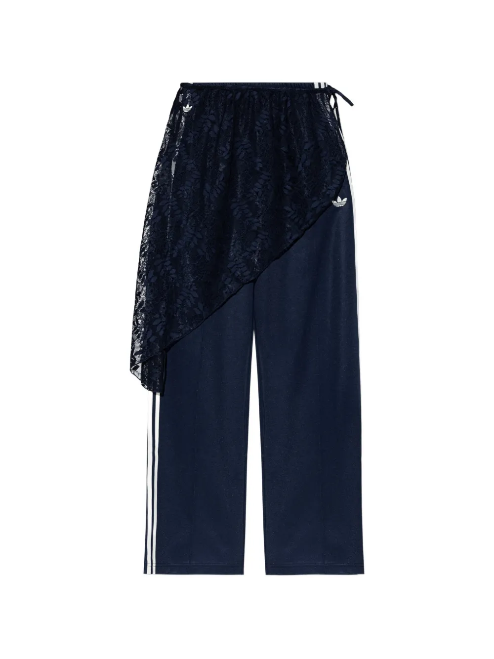 adidas 2in1 Firebird loose track pants with lace mini skirt Blauw