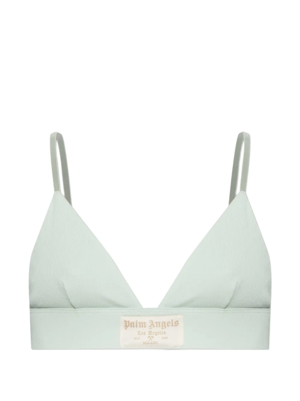 Palm Angels Reggiseno a coste con logo - Verde