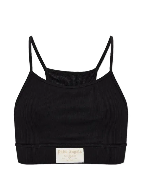Palm Angels ribbed logo-patch bra