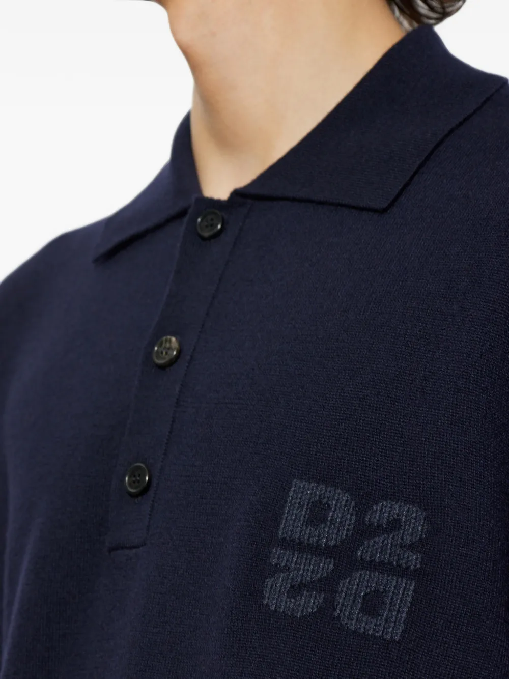 DSQUARED2 logo-embroidered wool sweater Blauw