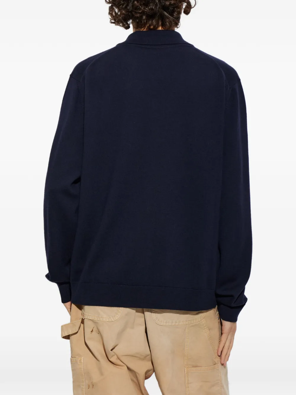 DSQUARED2 logo-embroidered wool sweater Blauw