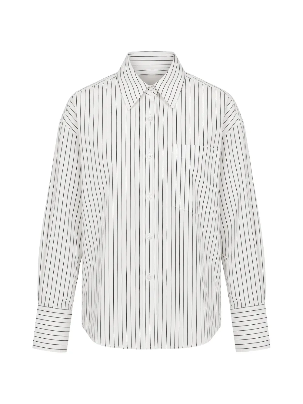 Arlo Mott Watts Striped Side-button Shirt In White