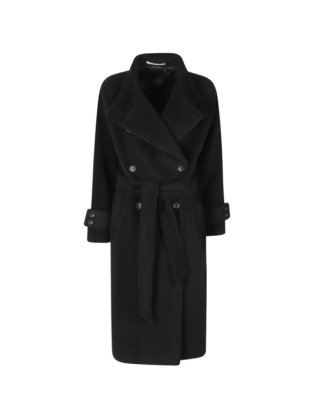 Tagliatore double-breasted belted coat - Black