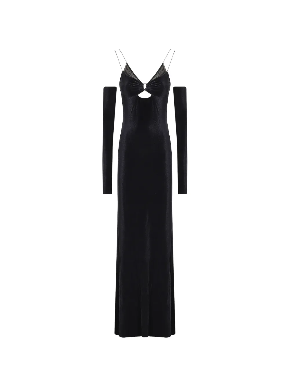 Amazuìn Greta Velvet cutout dress Zwart