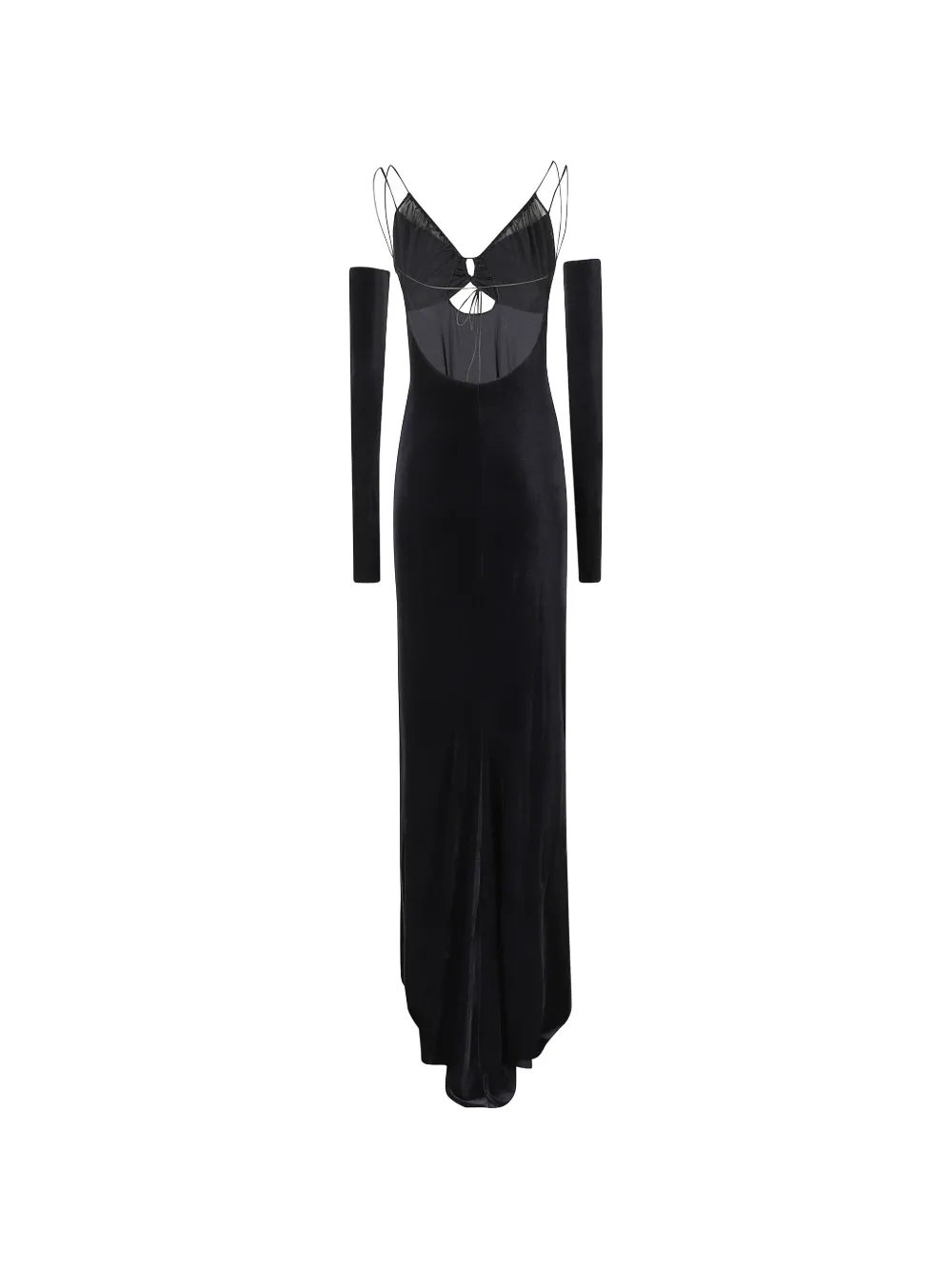 Amazuìn Greta Velvet cutout dress Zwart