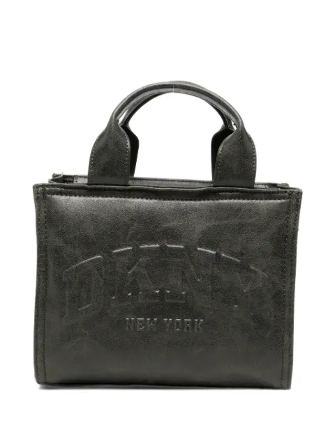 DKNY logo-embossed metallic tote bag