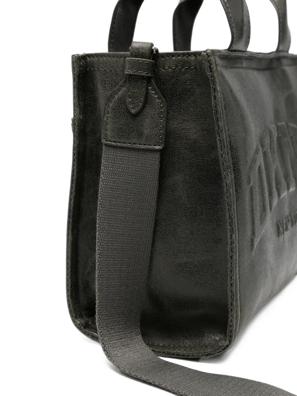 DKNY logo-embossed metallic tote bag Grijs