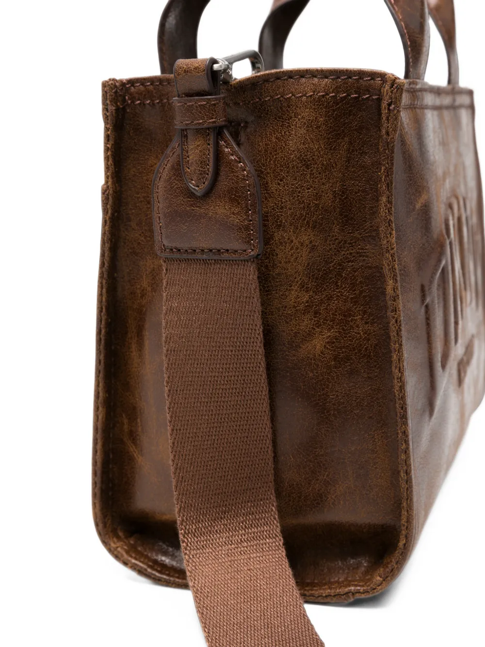 DKNY embossed-logo leather tote bag Bruin