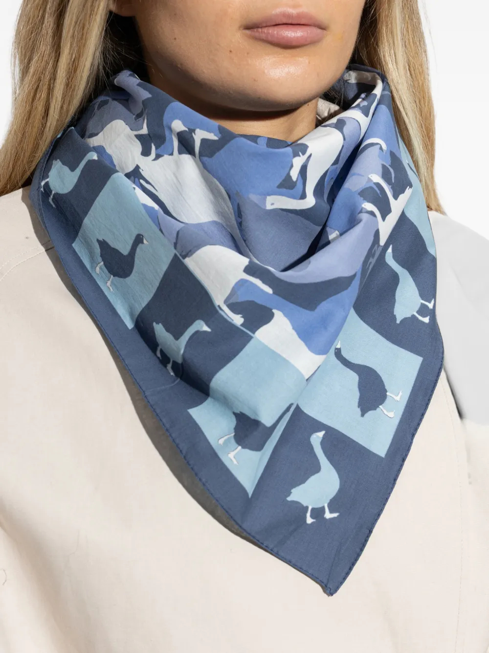 Moschino Sjaal met ganzen-print Blauw