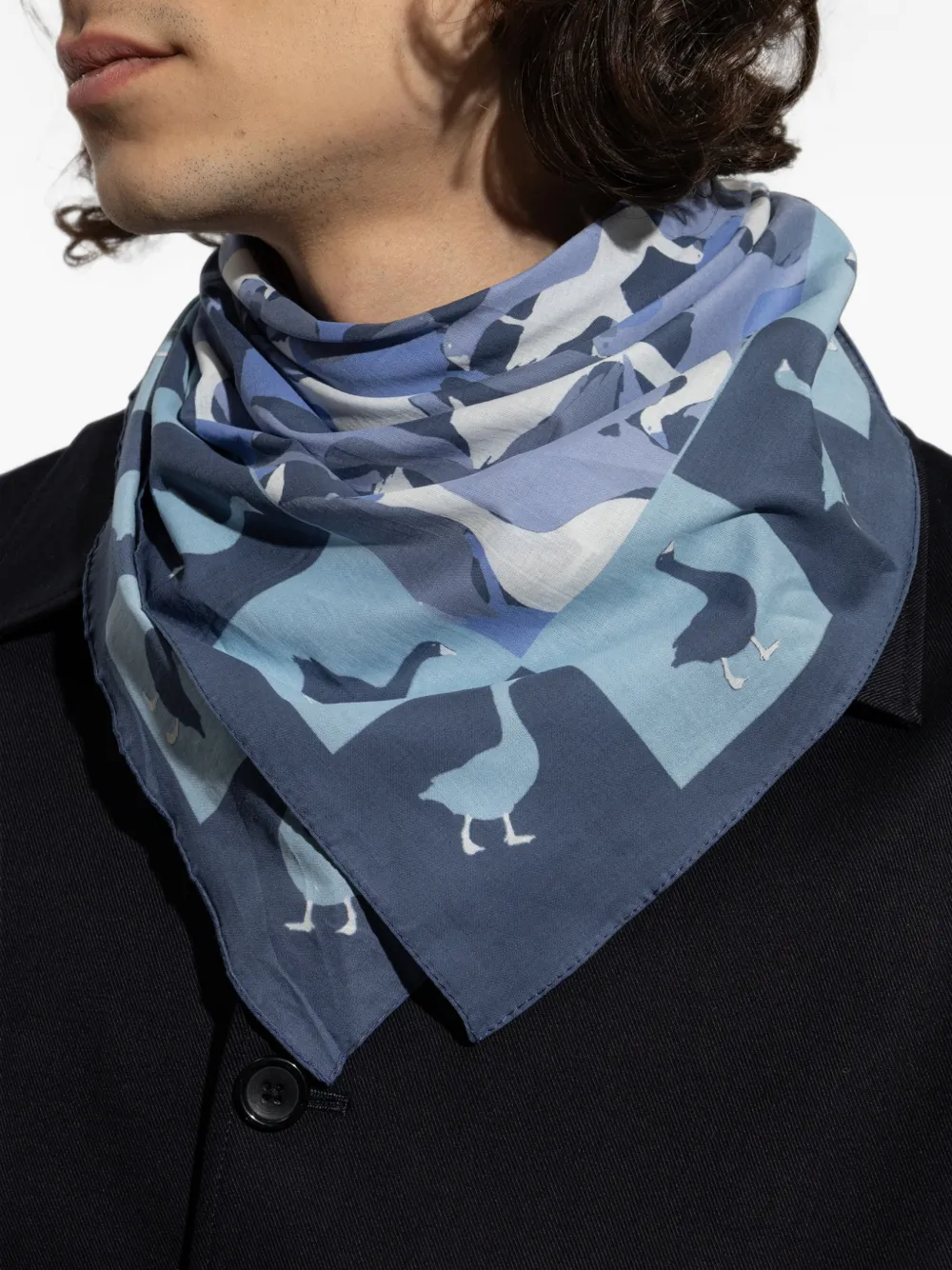 Moschino Sjaal met ganzen-print Blauw