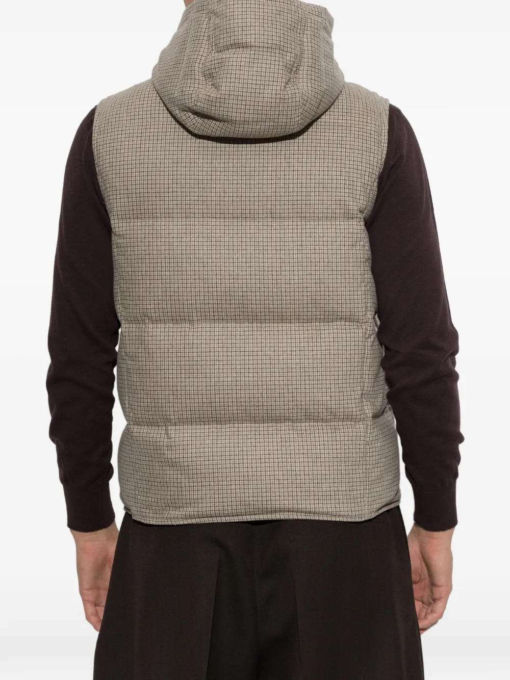 Eleventy check padded gilet Beige