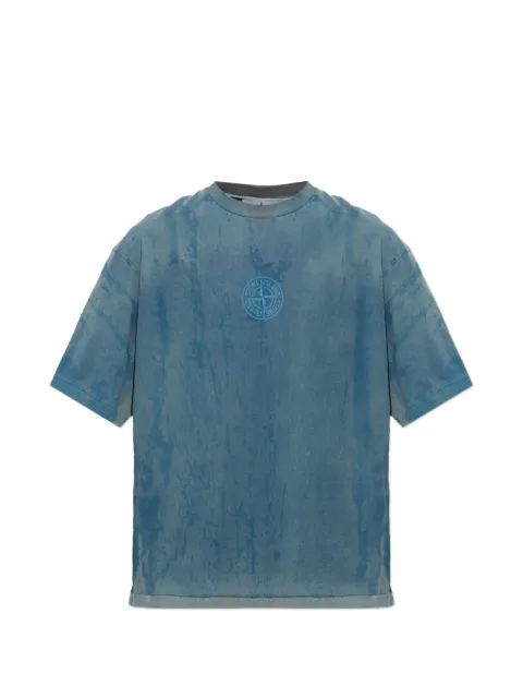 Stone Island Compass logo-print acid-wash T-shirt
