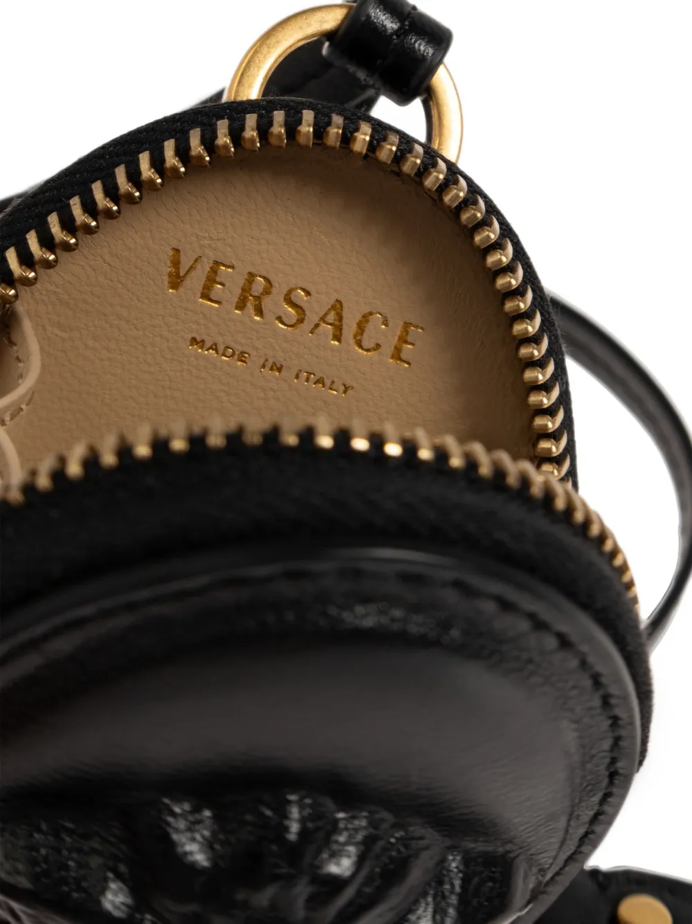 Versace Lou nappa coin purse Zwart