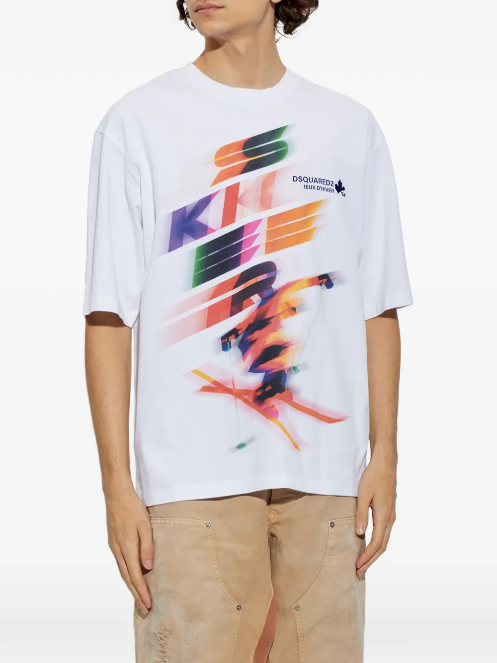 DSQUARED2 graphic-print cotton T-shirt Wit
