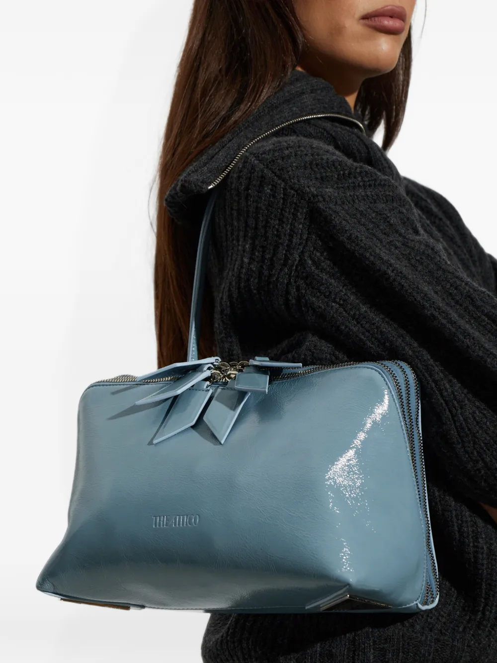 The Attico ''L'altra di Milano'' sky blue shoulder bag Blauw