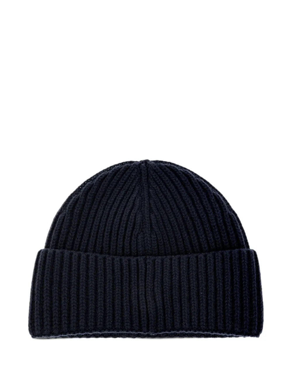 Canada Goose logo-patch ribbed-knit beanie hat Blauw