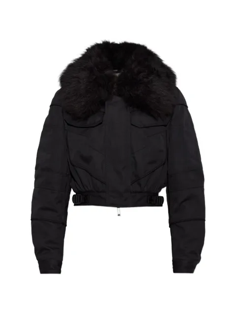 DSQUARED2 faux-fur collar cropped jacket