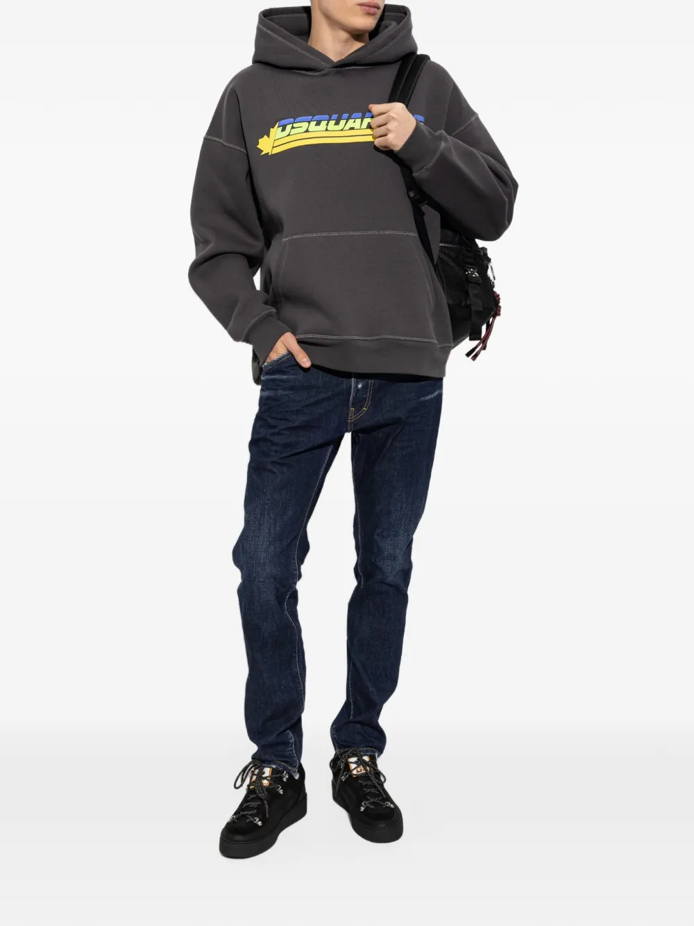 DSQUARED2 Teddy distressed jeans Blauw
