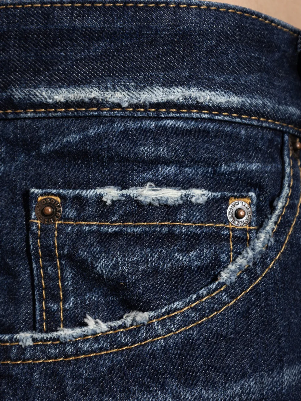 DSQUARED2 Teddy distressed jeans Blauw