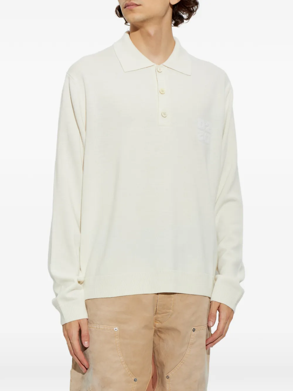 DSQUARED2 logo-embroidered wool sweater Beige