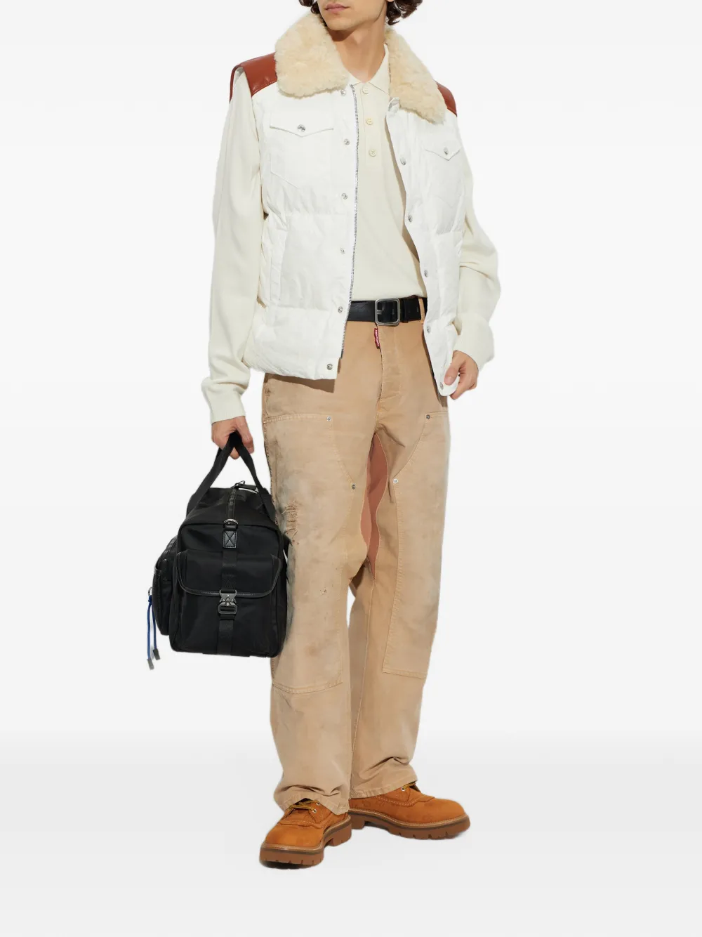 DSQUARED2 logo-embroidered wool sweater Beige