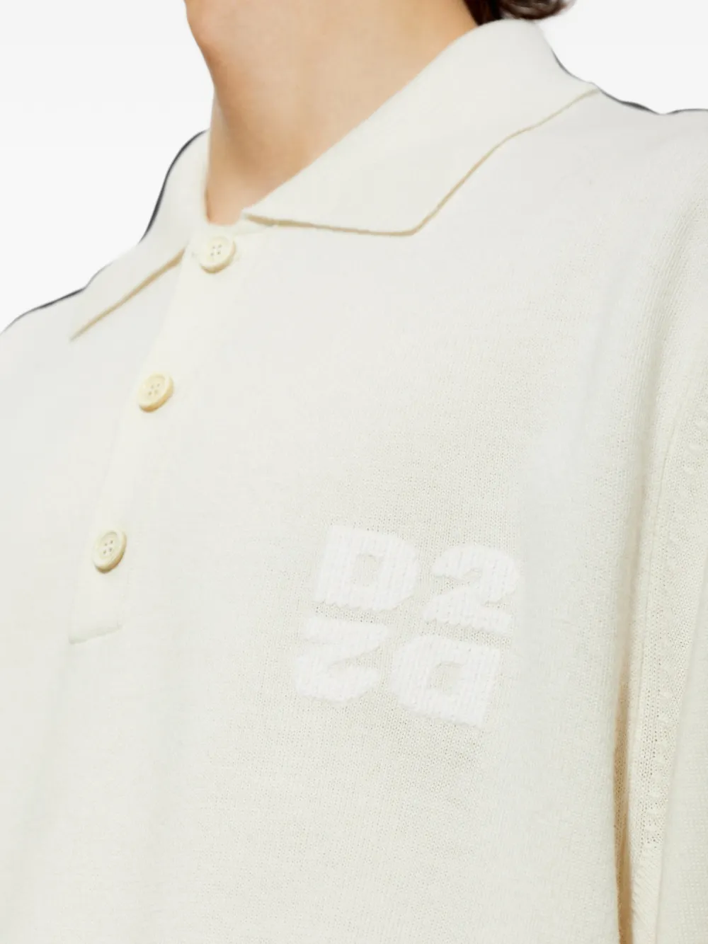DSQUARED2 logo-embroidered wool sweater Beige
