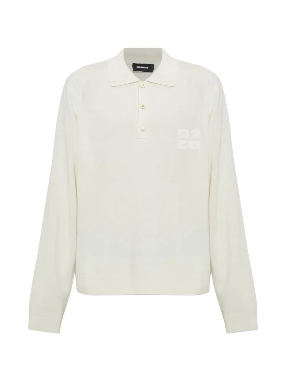 DSQUARED2 logo-embroidered wool sweater - Neutrals