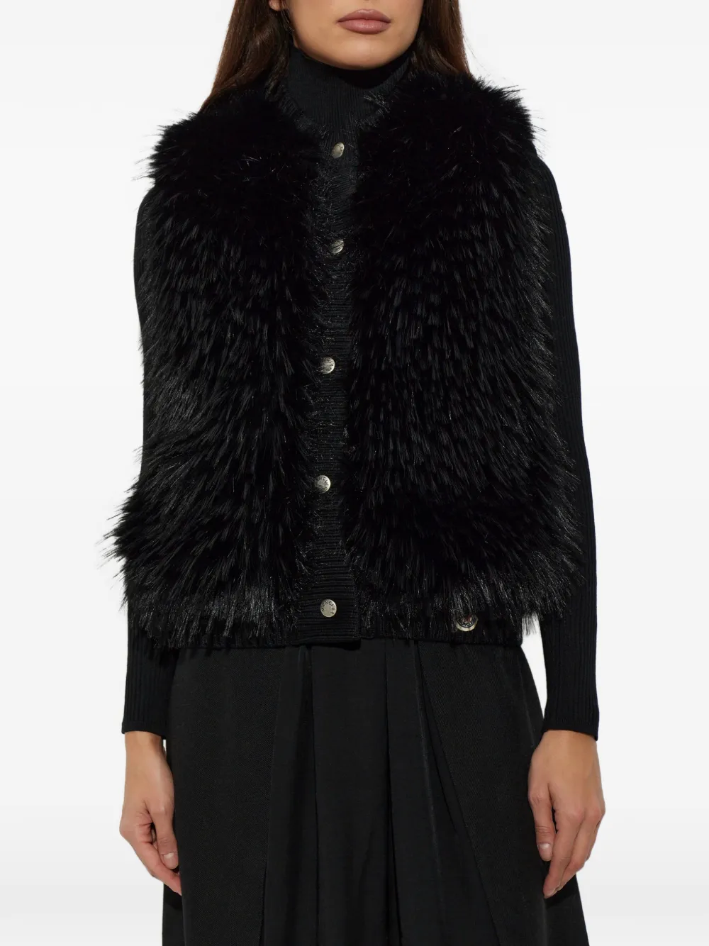 Moncler wool down vest Zwart