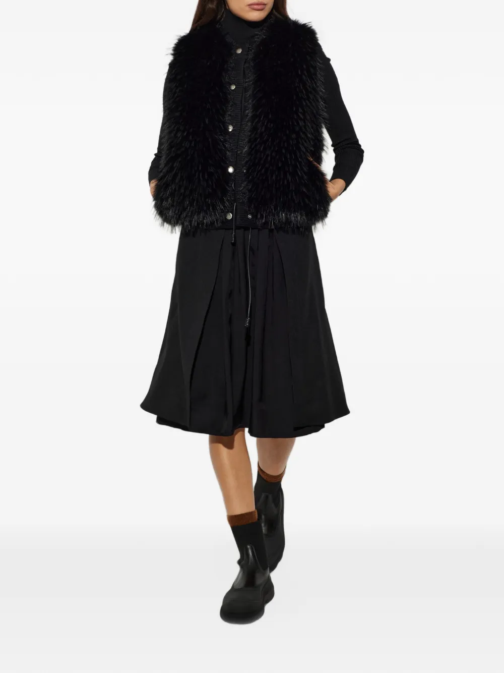 Moncler wool down vest Zwart