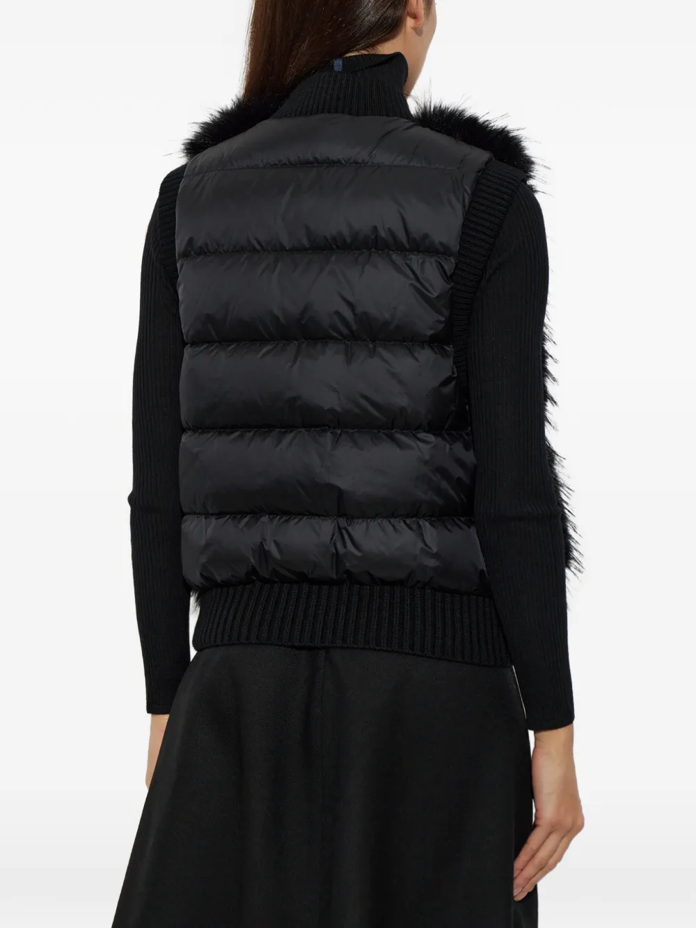 Moncler wool down vest Zwart