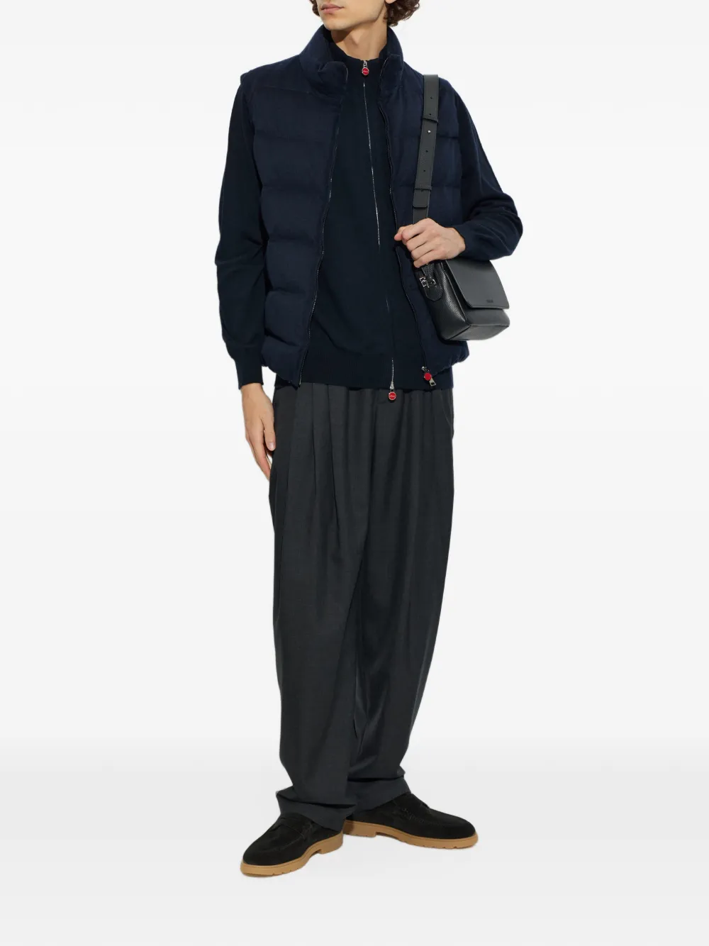 Kiton padded gilet Blauw
