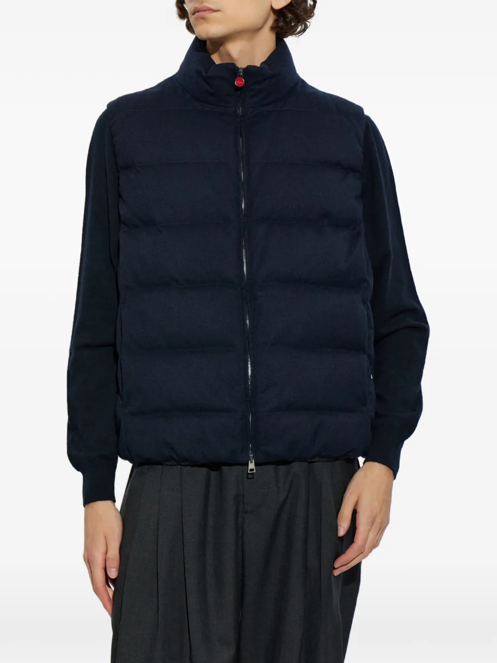Kiton padded gilet Blauw