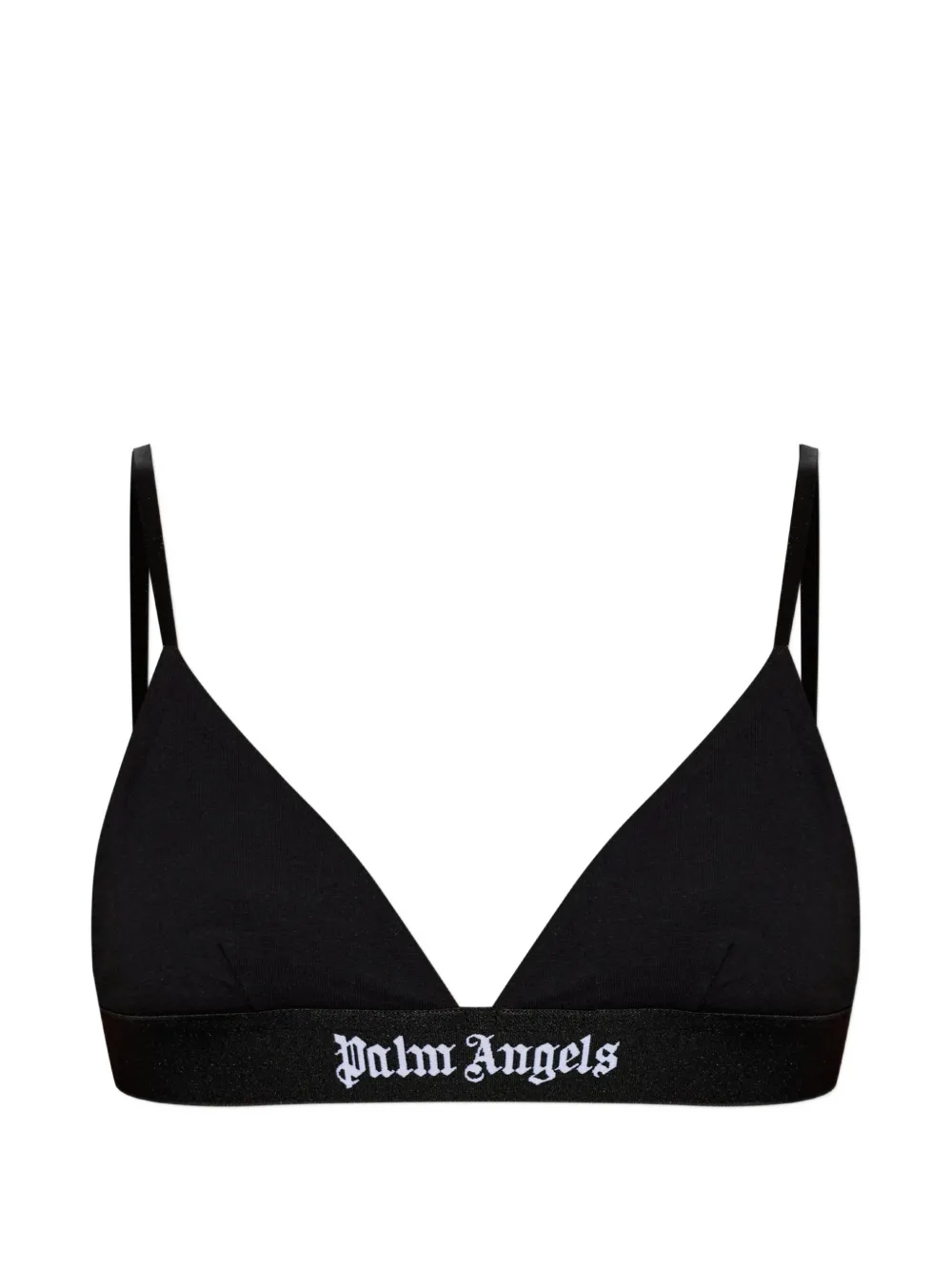 Palm Angels Top bikini a triangolo con logo - Nero