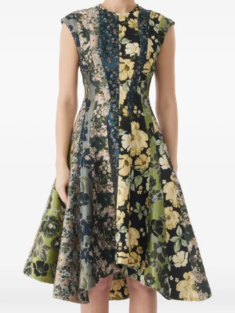 Jason Wu Collection mixed floral-jacquard paneled midi dress