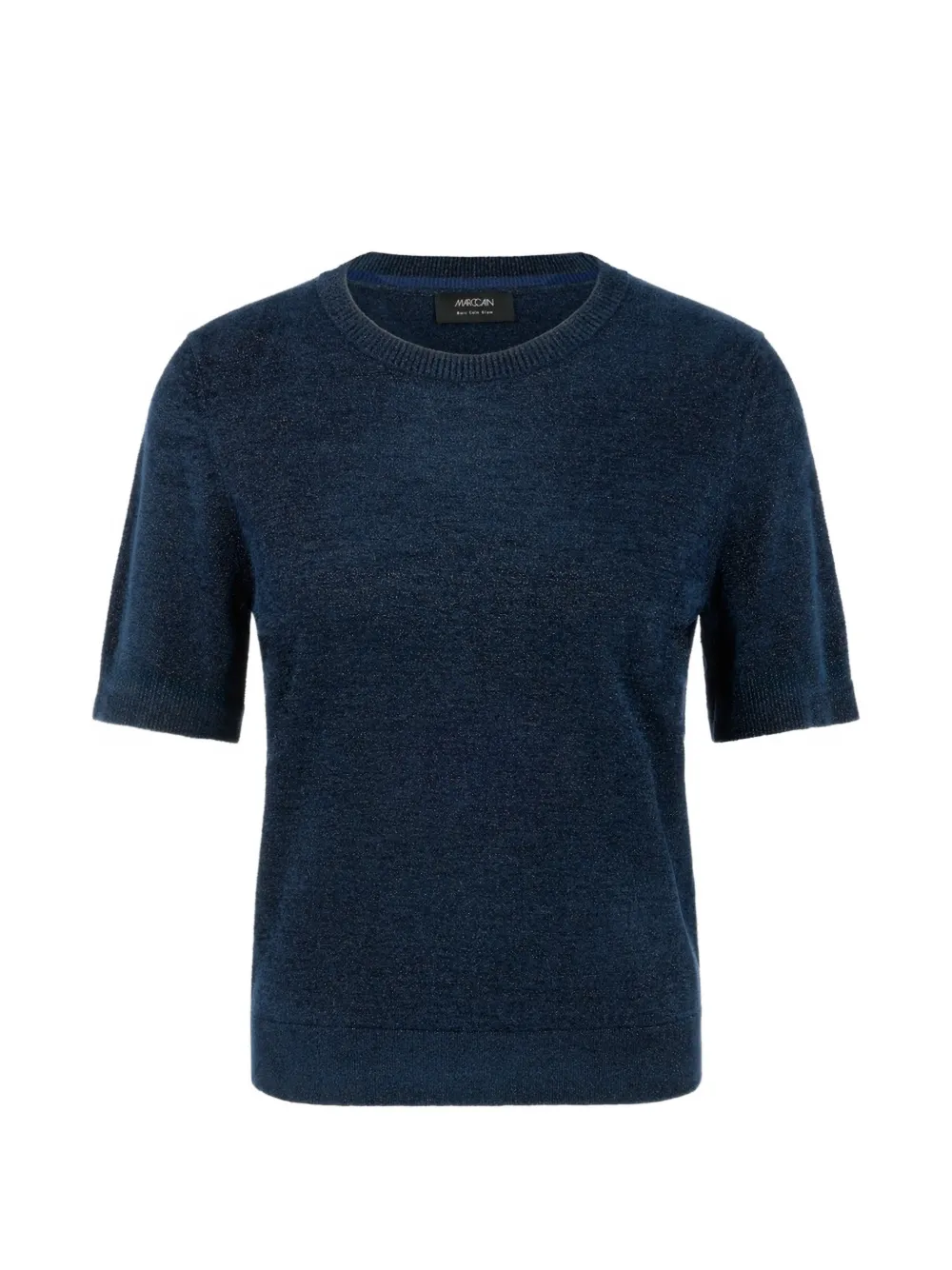 MARCCAIN short-sleeved metallic-thread sweater - Blau