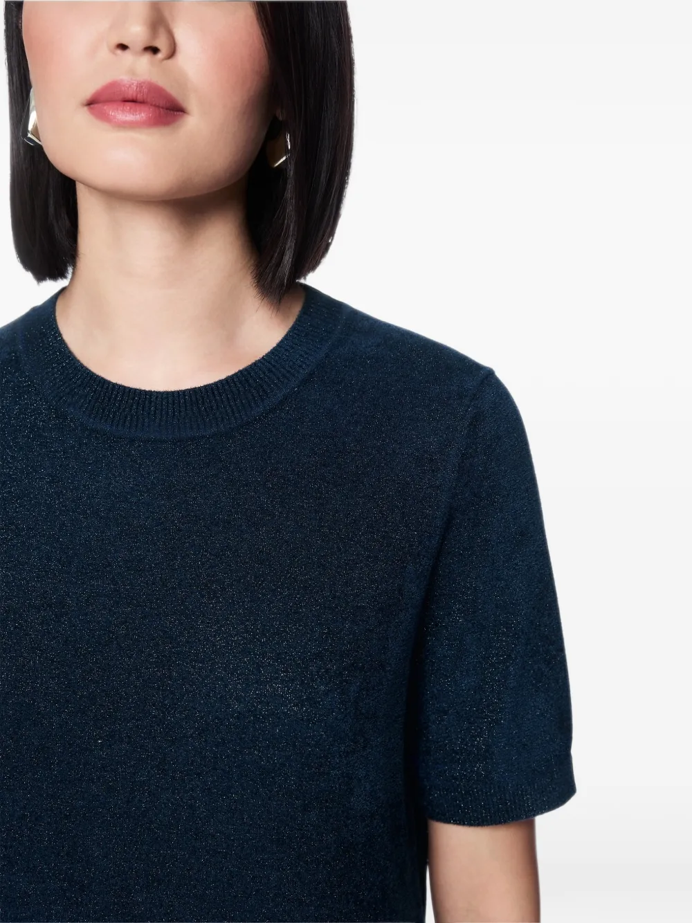 MARCCAIN Metallic T-shirt met korte mouwen Blauw