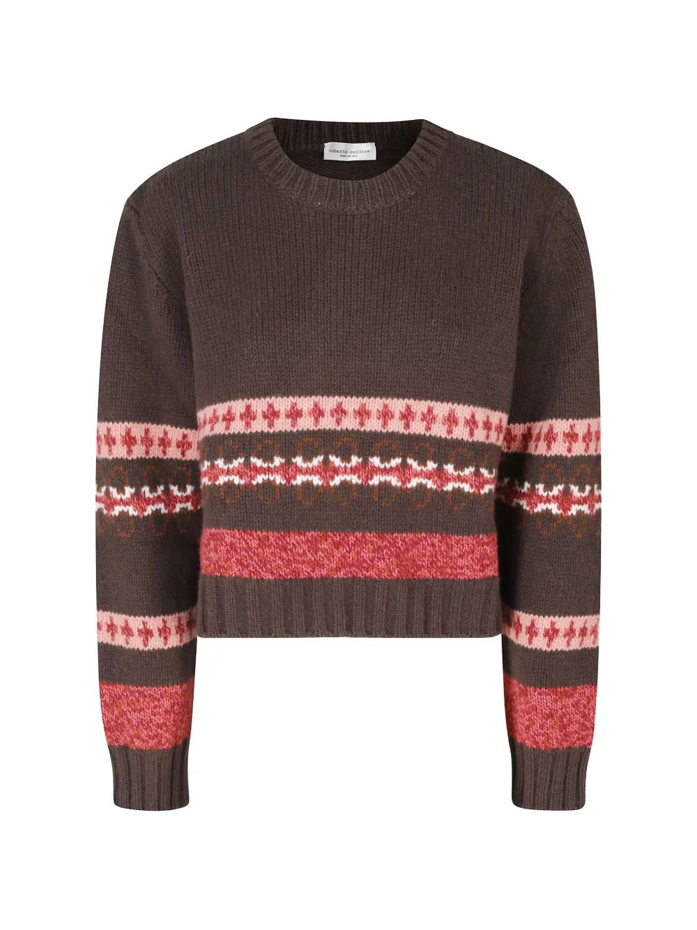 Roberto Collina intarsia-knit wool sweater Bruin