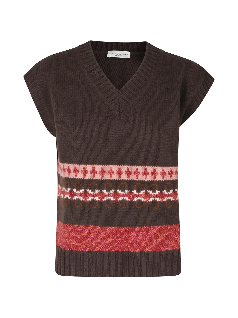 Roberto Collina Fair Isle-knit V-neck vest Bruin