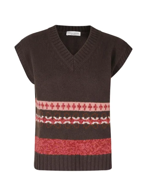 Roberto Collina chaleco tejido Fair Isle con cuello en V