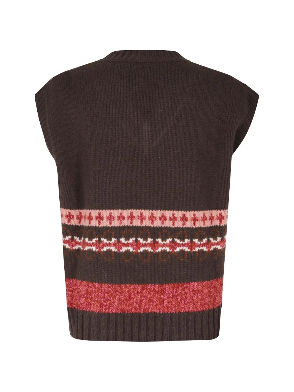 Roberto Collina Fair Isle-knit V-neck vest Bruin