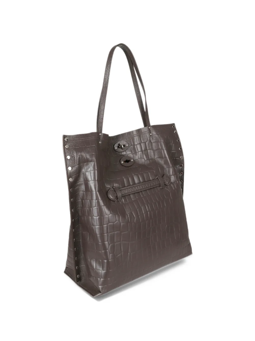 Zanellato A Spasso shopper met krokodillen-reliëf Bruin