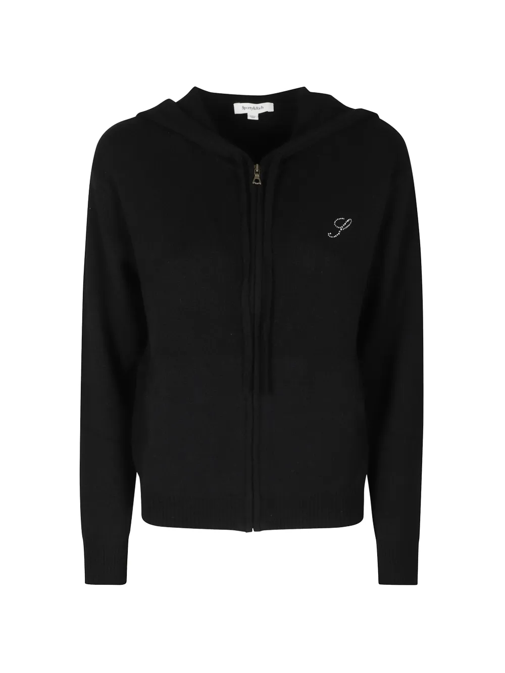 Sporty & Rich logo-detail hoodie Zwart