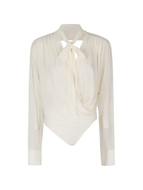 Amazuìn Keila Sheer pussy-bow bodysuit