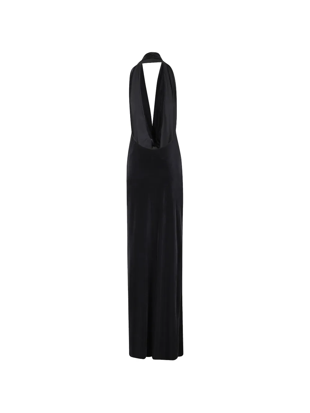 Amazuìn Venus Velvet halterneck maxi dress Zwart