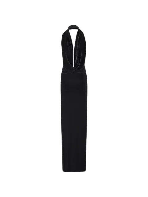 Amazuìn Venus Velvet halterneck maxi dress