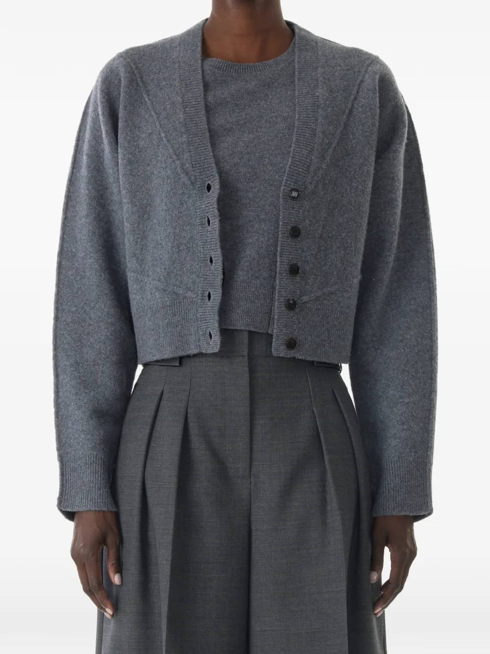 Jason Wu Collection v-neck cropped cardigan - Grey