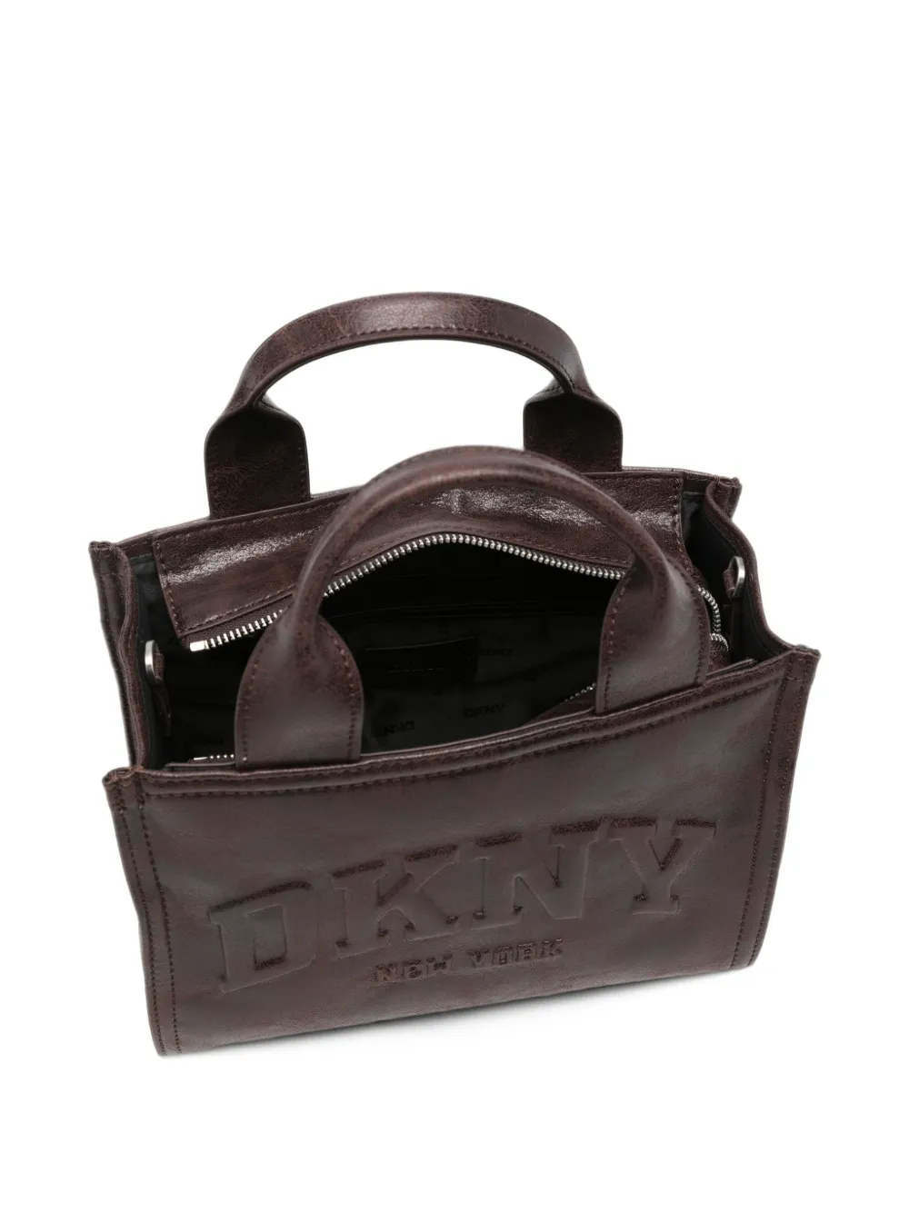 DKNY logo-debossed tote bag Bruin