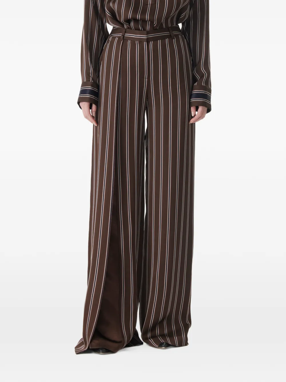 Jason Wu Collection striped straight-leg trousers in Brown